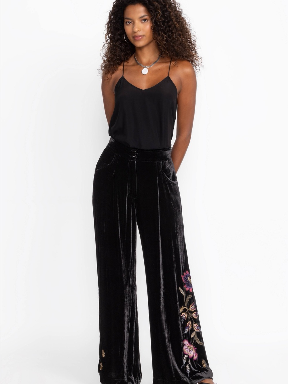 Johnny Was velvet wide leg Pant $328 NWT - Picture 3 of 9